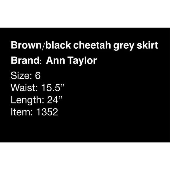 Ann Taylor Cheetah Spots Grey Pencil Skirt- Size 6 - Picture 6 of 6